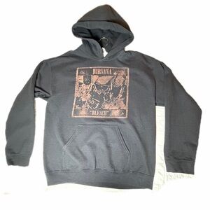 Nirvana bleach hoodie black kangaroo pocket no hood string has pilling